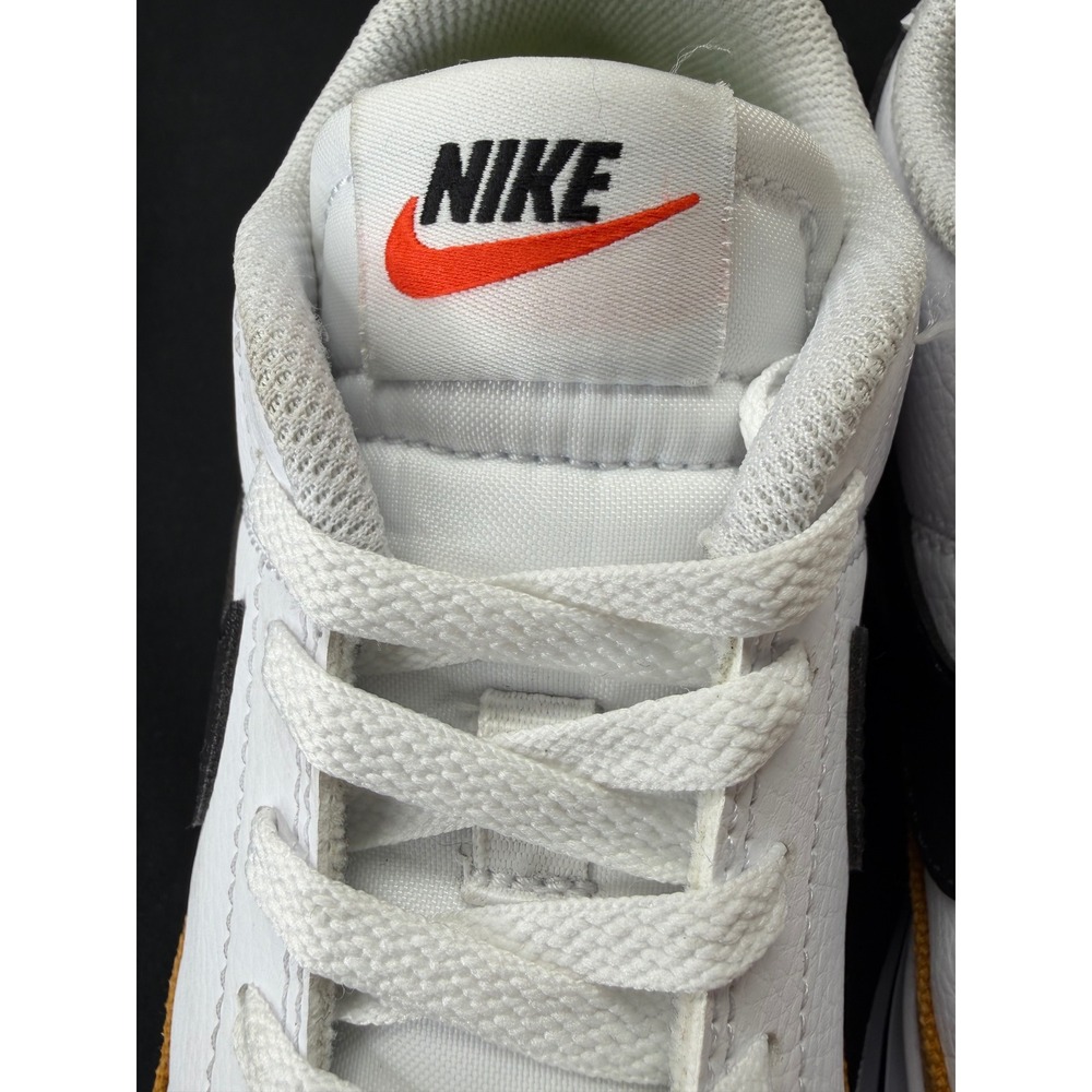 Nike Court Legacy Low White Black Mustard Yellow Canvas Trim Sneakers DH3161-100 - Picture 7 of 16